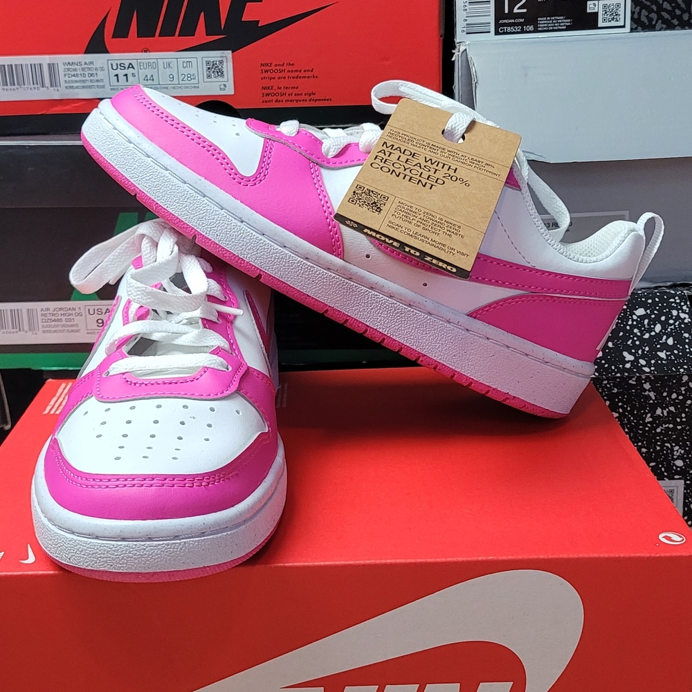 Nike Kids Pink and White Sneakers